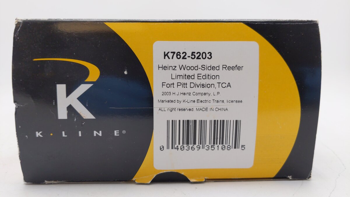 K-Line K762-5203 O Gauge Heinz 57 Wood-Sided Reefer Car - Limited Edition LN/Box