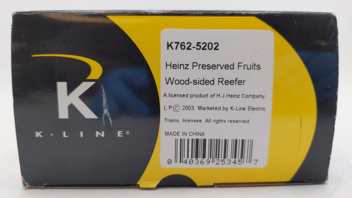 K-Line K762-5202 O Gauge Heinz Wood-Sided Refrigerator Car LN/Box
