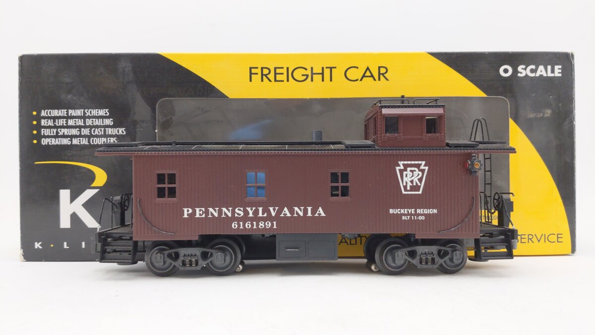 K-Line K616-1891 O Gauge Pennsylvania Railroad Illuminated Caboose EX/Box