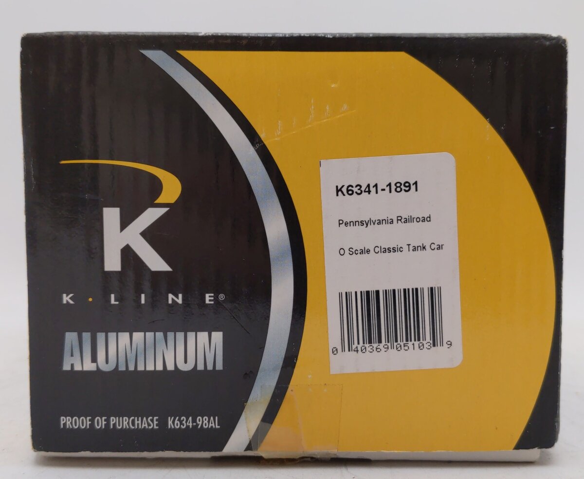 K-Line K6341-1891 O Gauge Pennsylvania Classic Single Dome Tank Car EX/Box
