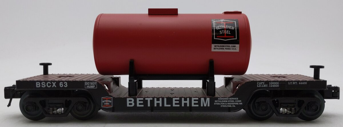 Aristo-Craft 96519-4 O Gauge Bethlehem Steel Depressed Flatcar w/ Load #63 LN/Box