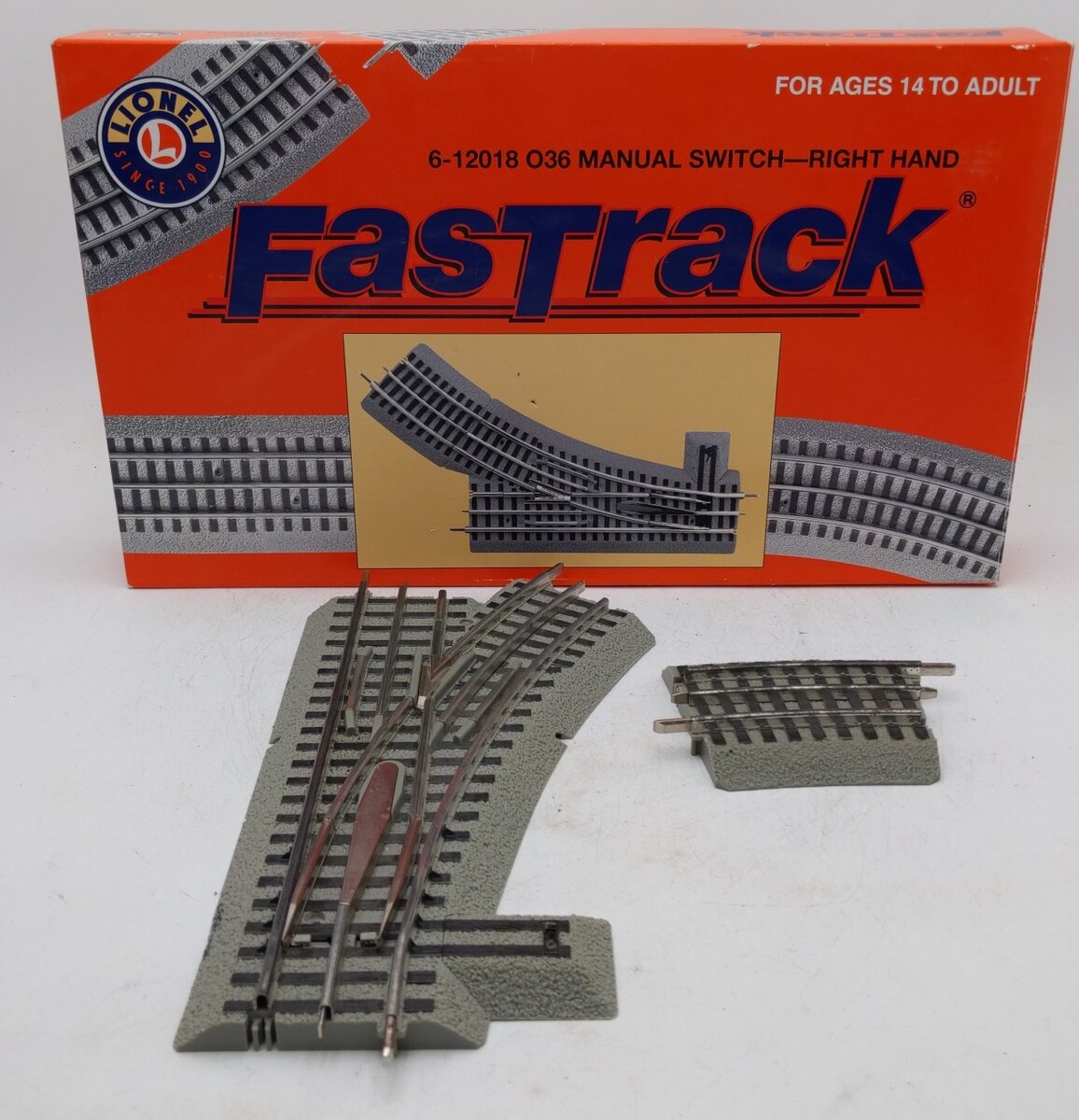 Lionel 6-12018 O-36 Right Hand Manual FasTrack Switch Turnout EX/Box