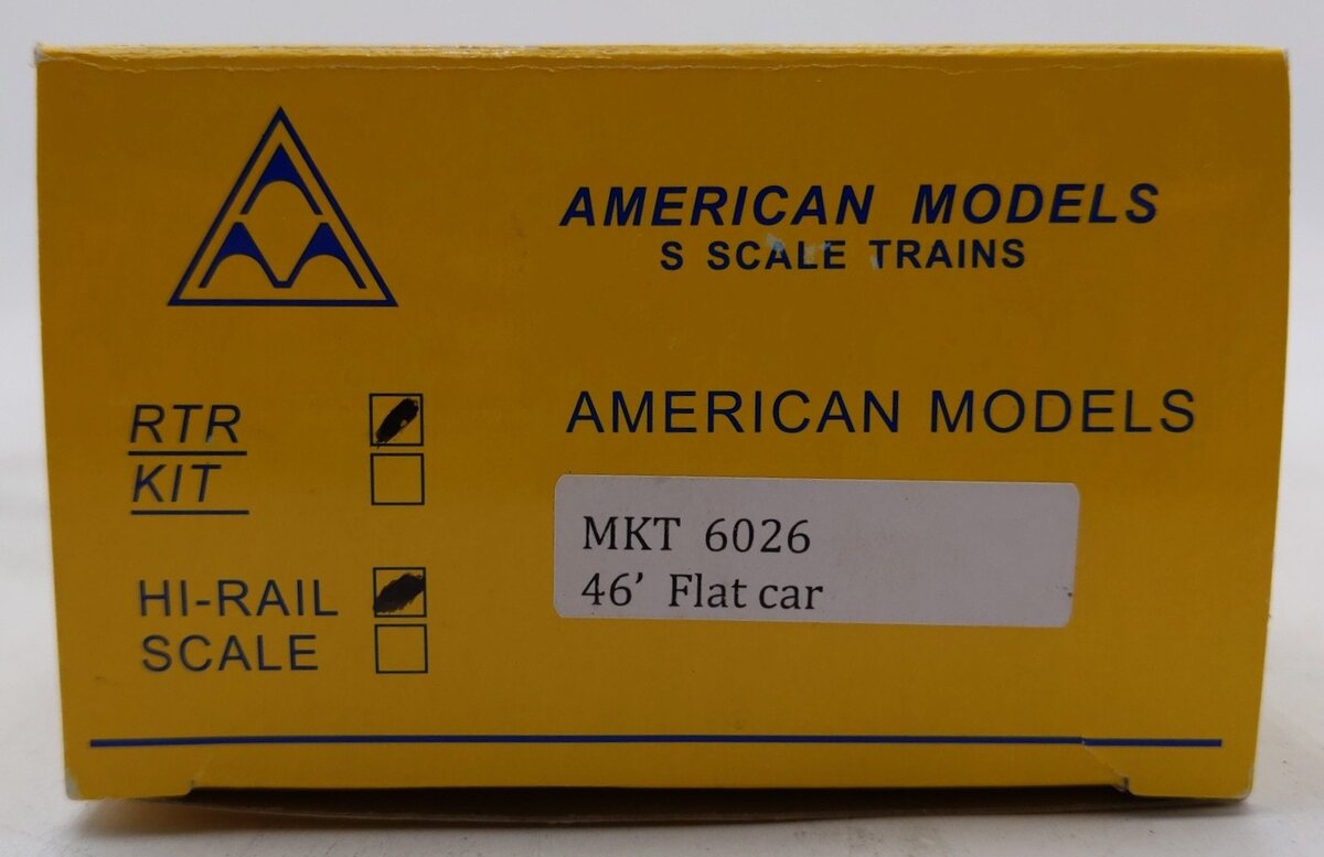 American Models 6026 S Scale Missouri Kansas Texas 46' Flat Car #663 EX/Box