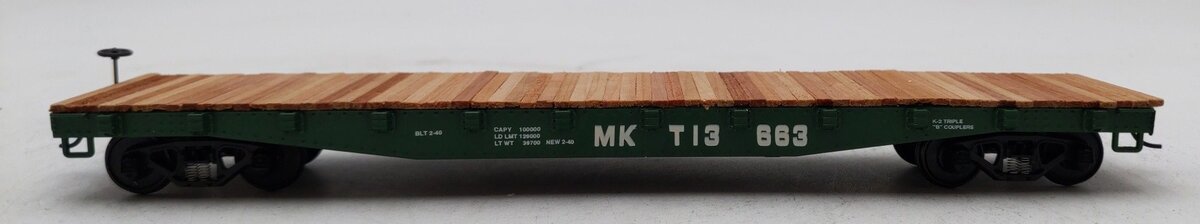 American Models 6026 S Scale Missouri Kansas Texas 46' Flat Car #663 EX/Box