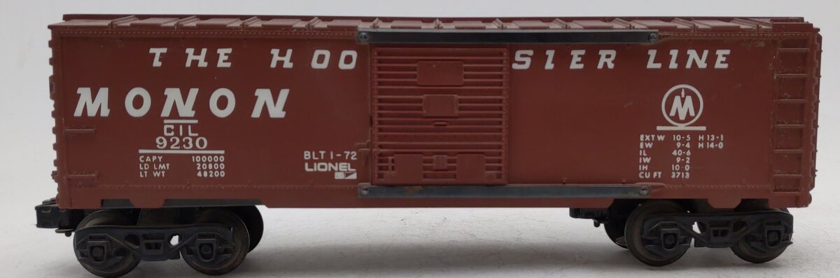 Lionel 6-9230 O Gauge Monon Boxcar "The Hoosier Line" EX