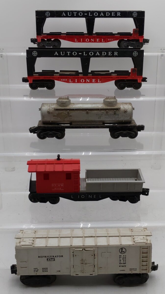 Lionel Vintage O Gauge Freight Cars: 6472, 6119, 6465, 6414, 6414 [5] VG