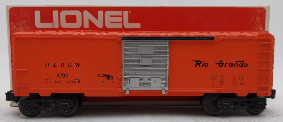Lionel 6-9705 O Gauge Denver & Rio Grande Western Box Car EX/Box