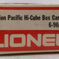 Lionel 6-9606 O Gauge Union Pacific Hi-Cube Boxcar EX/Box