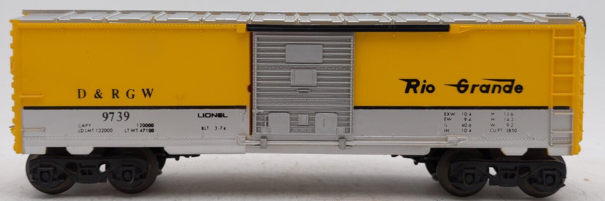 Lionel 6-9739 O Gauge Denver and Rio Grande Western Boxcar VG