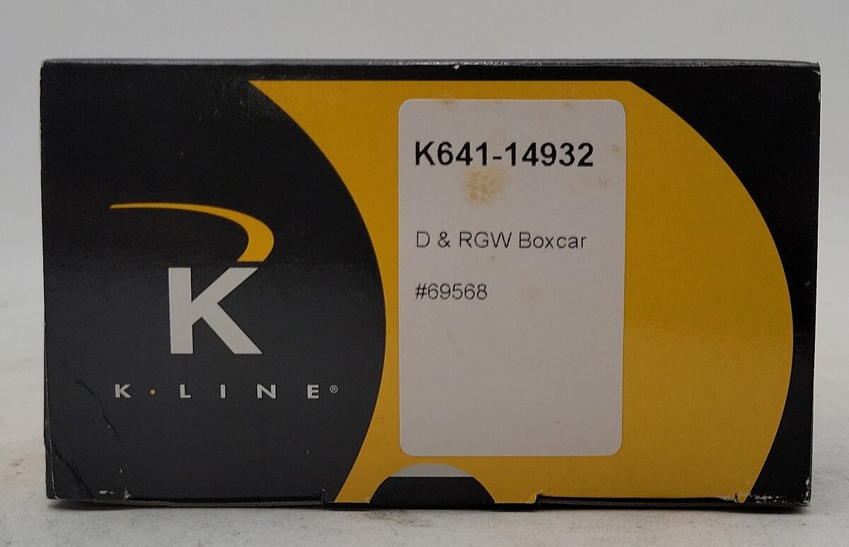 K-Line K641-14932 Denver and Rio Grande Western Boxcar (Yellow & Silver) #69568 EX/Box