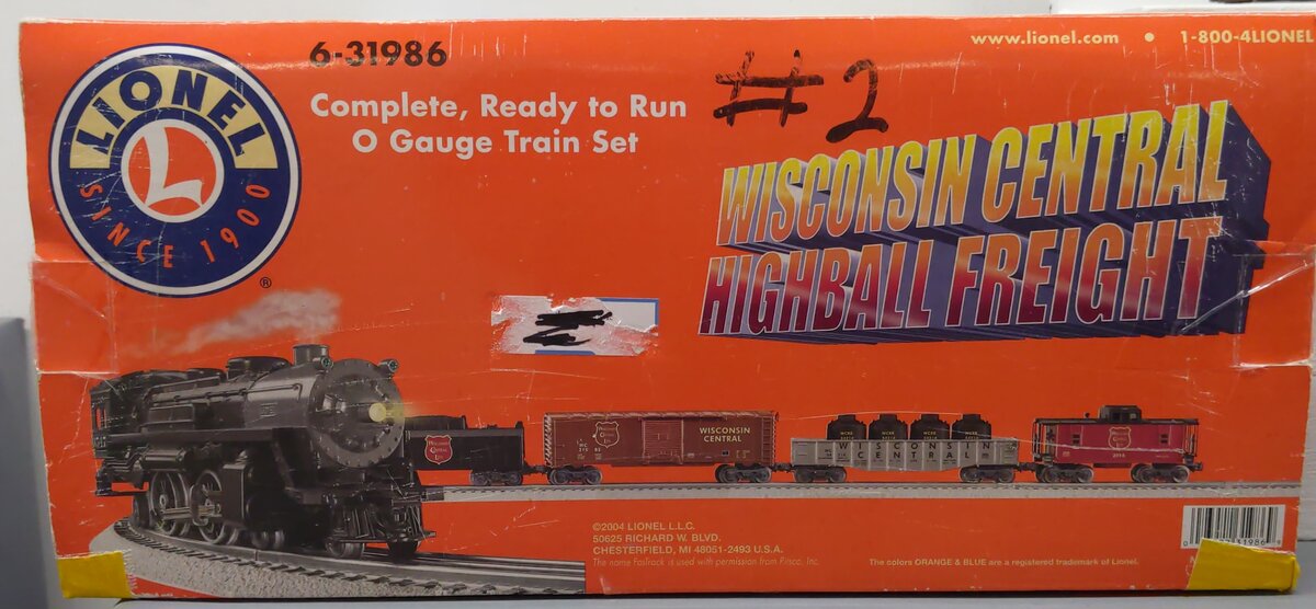 Lionel 6-31986 Wisconsin Central Highball O Gauge Steam Freight Train Set EX/Box