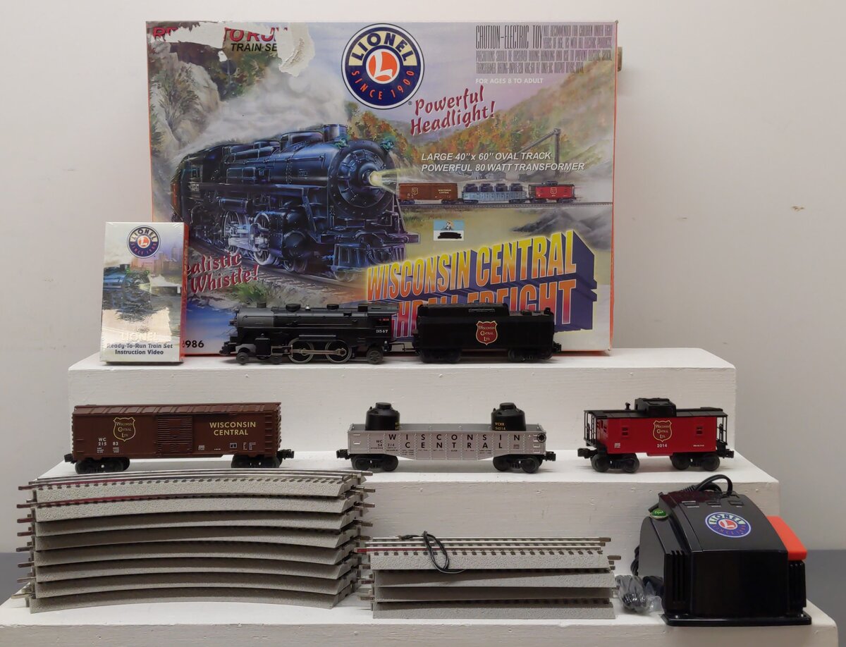 Lionel 6-31986 Wisconsin Central Highball O Gauge Steam Freight Train Set EX/Box