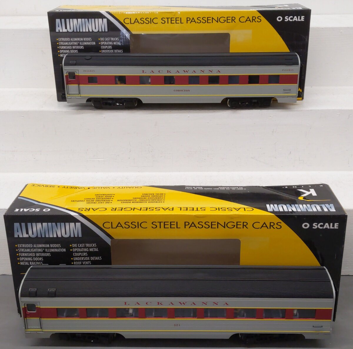 K-Line K4638C O Lackawanna 15“ Aluminum Passenger Cars (Set of 2) LN/Box