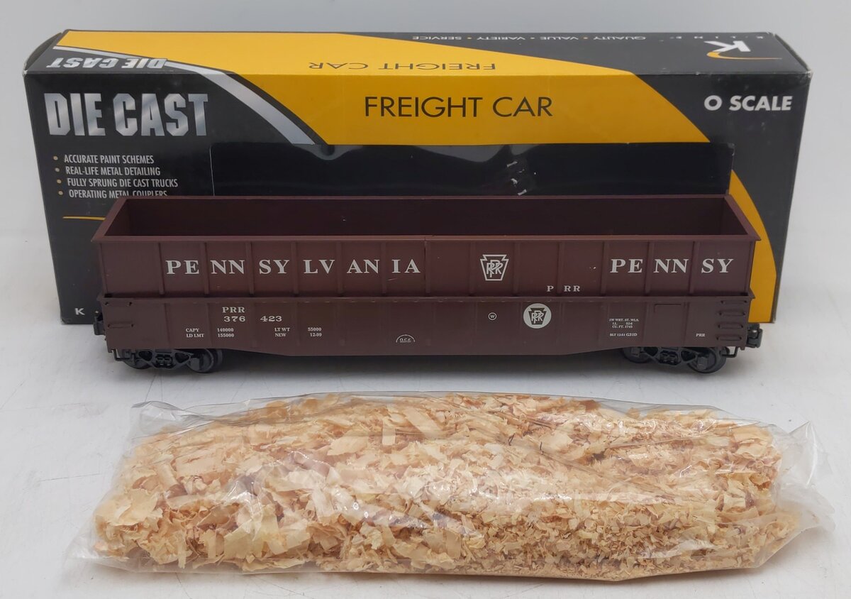 K-Line K652-1892 O Gauge Die-Cast PRR Wood Chip Gondola with Load #376423 EX/Box