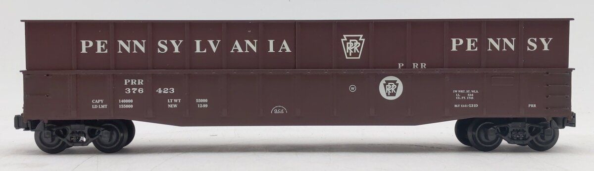 K-Line K652-1892 O Gauge Die-Cast PRR Wood Chip Gondola with Load #376423 EX/Box
