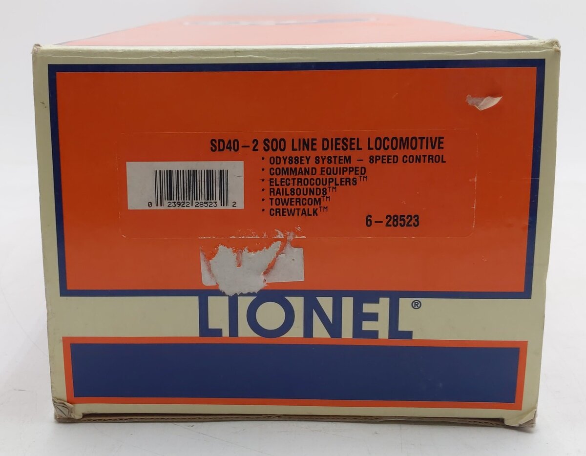Lionel 6-28523 O Gauge Soo Line SD40-2 Diesel Locomotive w/TMCC #6622 EX/Box
