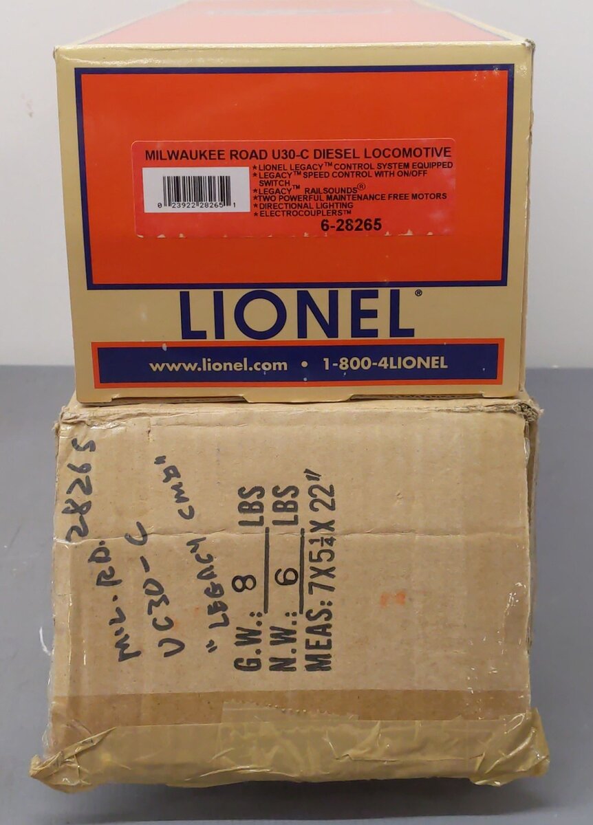 Lionel 6-28265 O Milwaukee Road U30C Legacy Diesel Locomotive w/RS 5.0 #5657 EX/Box