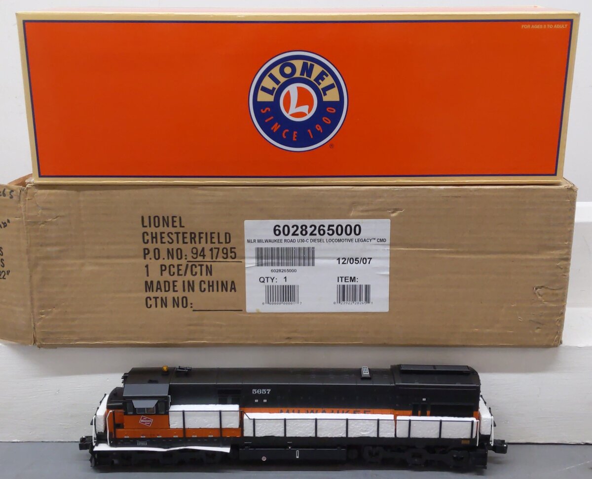 Lionel 6-28265 O Milwaukee Road U30C Legacy Diesel Locomotive w/RS 5.0 #5657 EX/Box