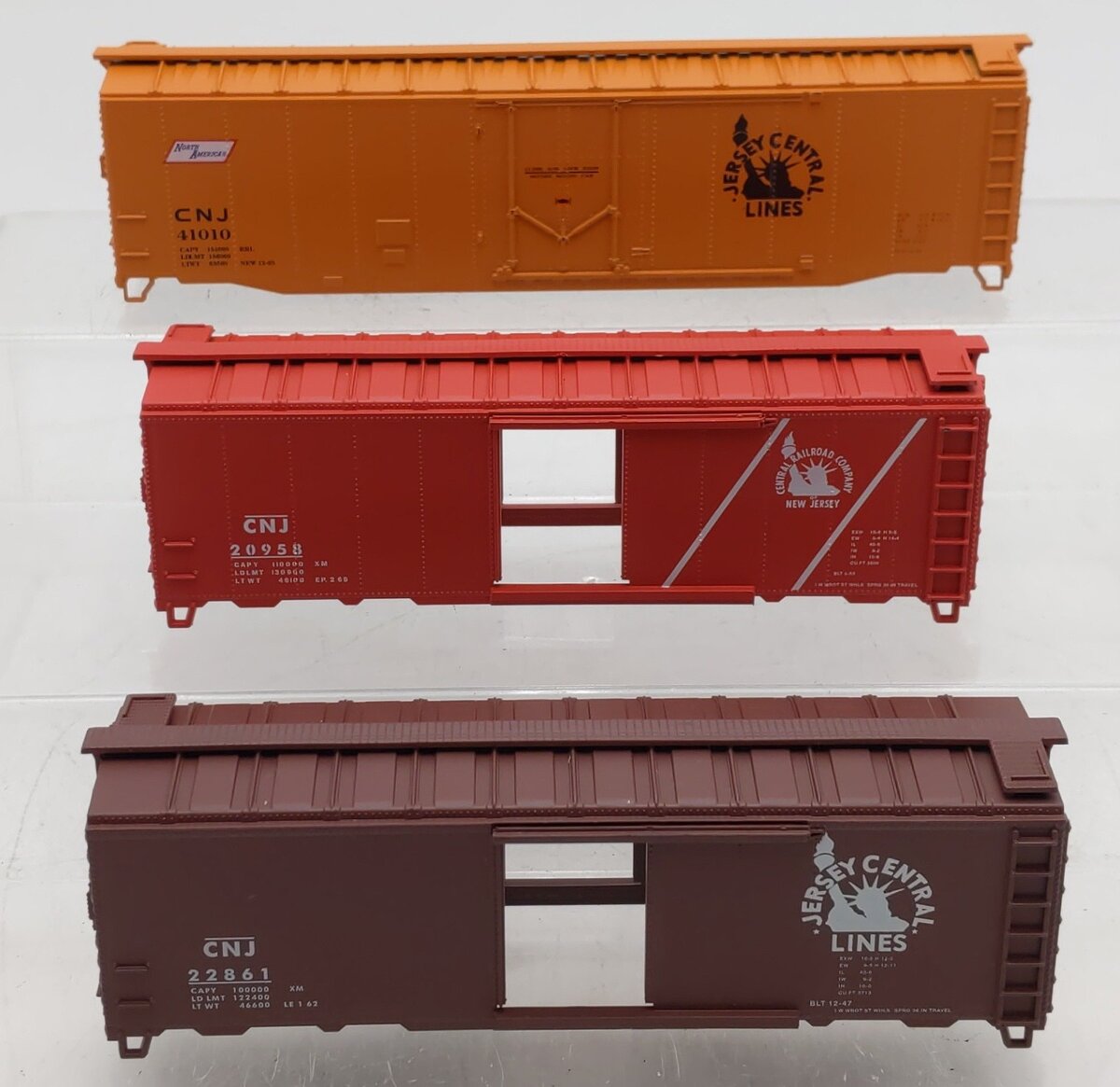 Athearn 2318 HO Scale Central Of New Jersey Boxcar Kit (Pack of 3) VG/Box