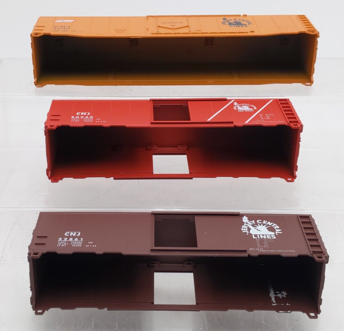 Athearn 2318 HO Scale Central Of New Jersey Boxcar Kit (Pack of 3) VG/Box