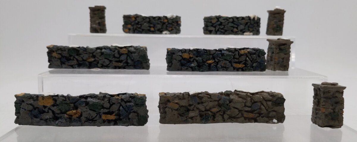 Lemax 93304 Hearthside Village Poly-Resin Colonial Stone Wall (Set of 10) LN/Box