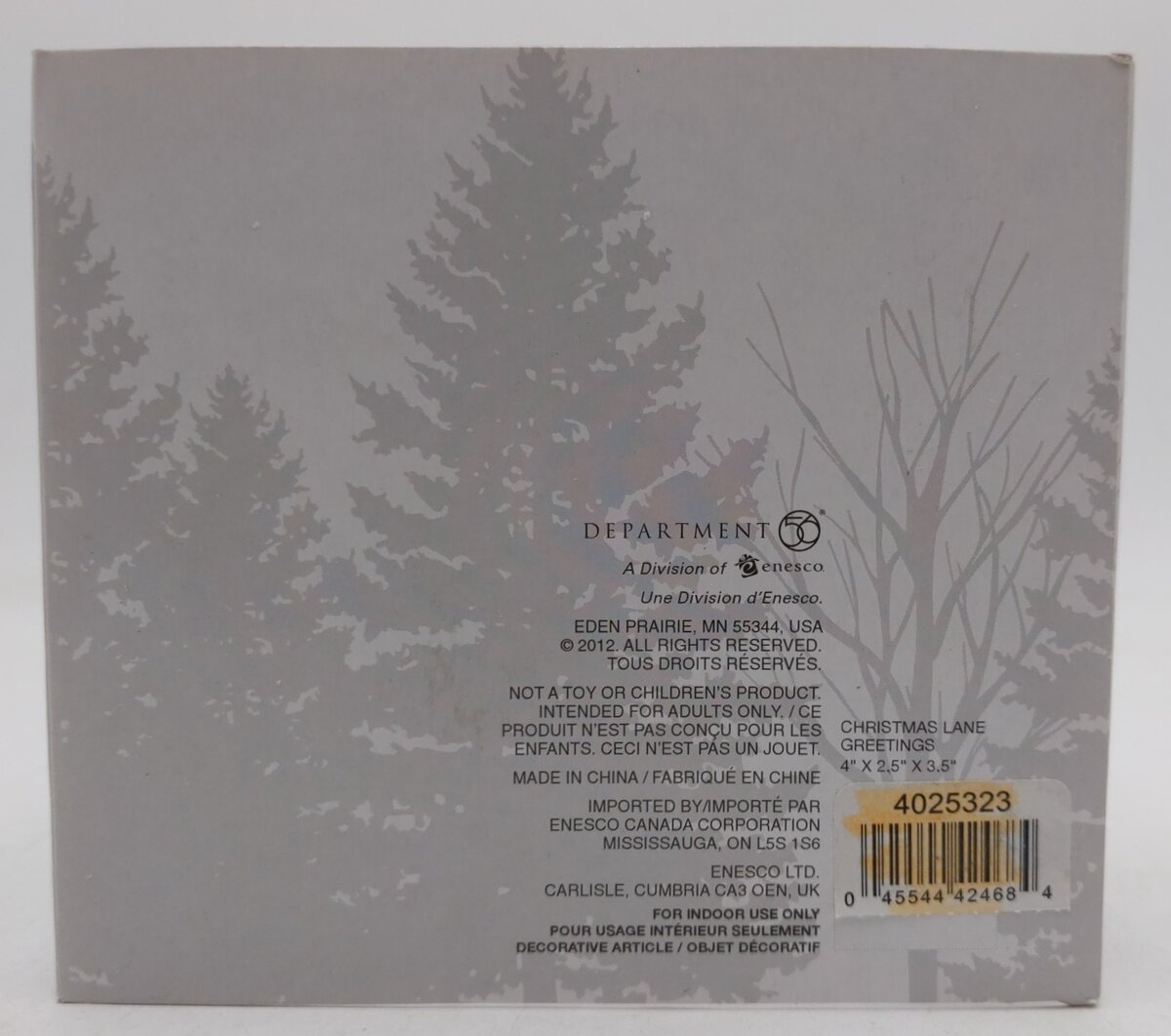 Dept 56 4025323 Snow Village "Christmas Lane Greetings" LN/Box