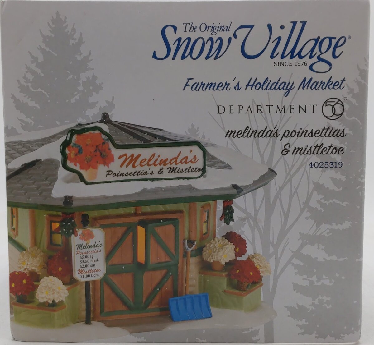 Dept 56 4025319 The Original Snow Village Melinda's Poinsettias & Mistletoe LN/Box