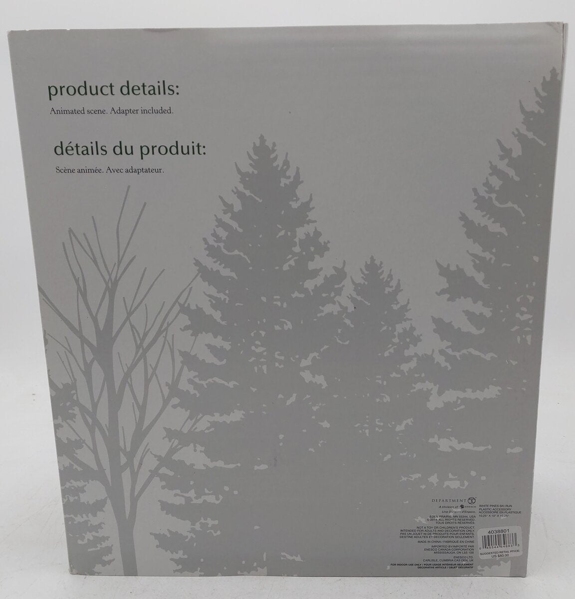 Department 56 4038801 Village Accessories White Pines Ski Run Animated Scene NIB