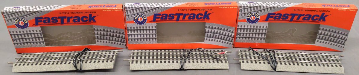 Lionel 6-12016 O Scale 10" Terminal FasTrack Section (3) LN/Box