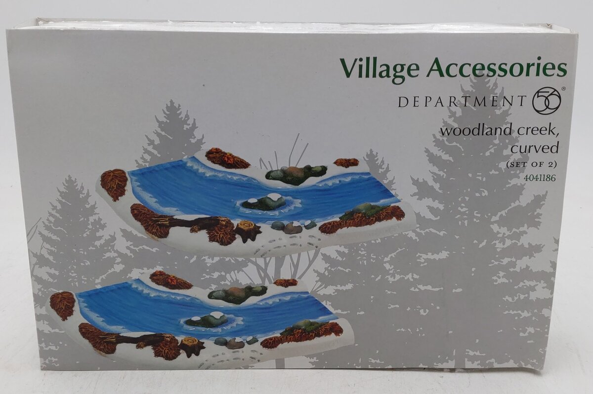 Department 56 4041186 Village Accessories Woodland Creek, Curved (Set of 2) LN/Box
