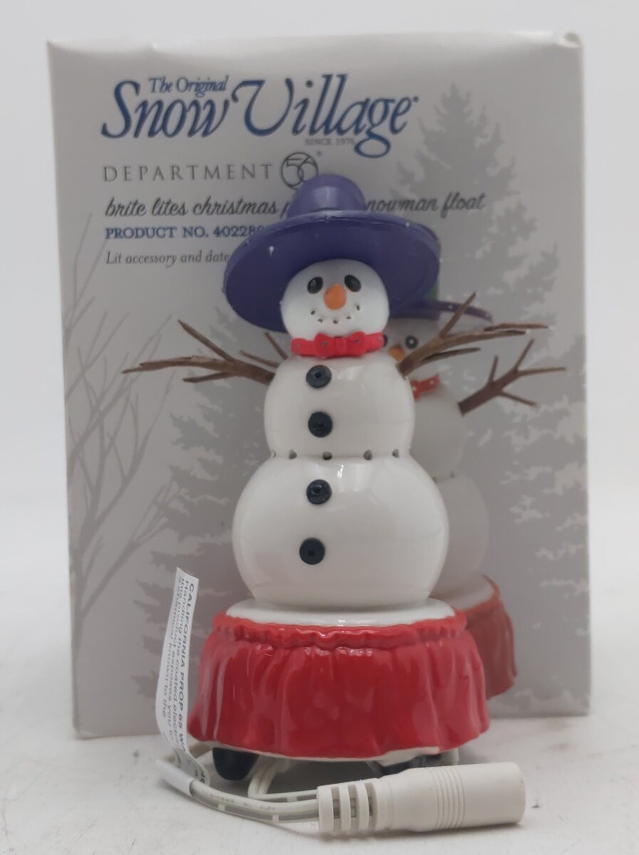 Dept 56 4022805 Snow Village "Brite Lites Christmas Parade. Snowman Float" VG/Box