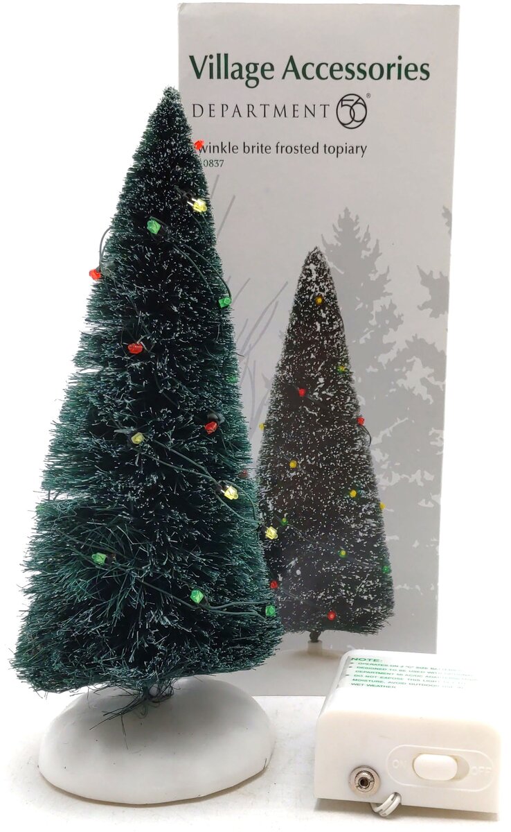 Dept 56 81037 Twinkle Brite Frosted Topiary LN/Box