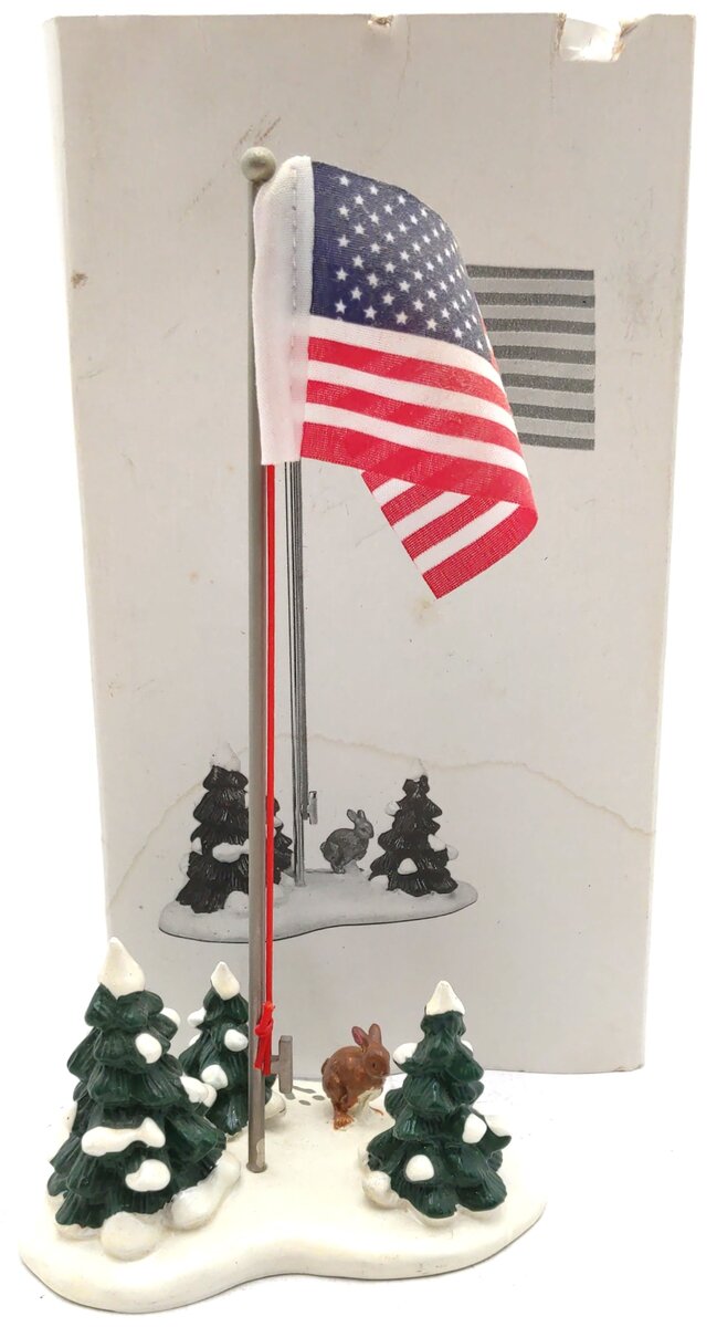 Dept 56 5177-2 Village Flag Pole LN/Box
