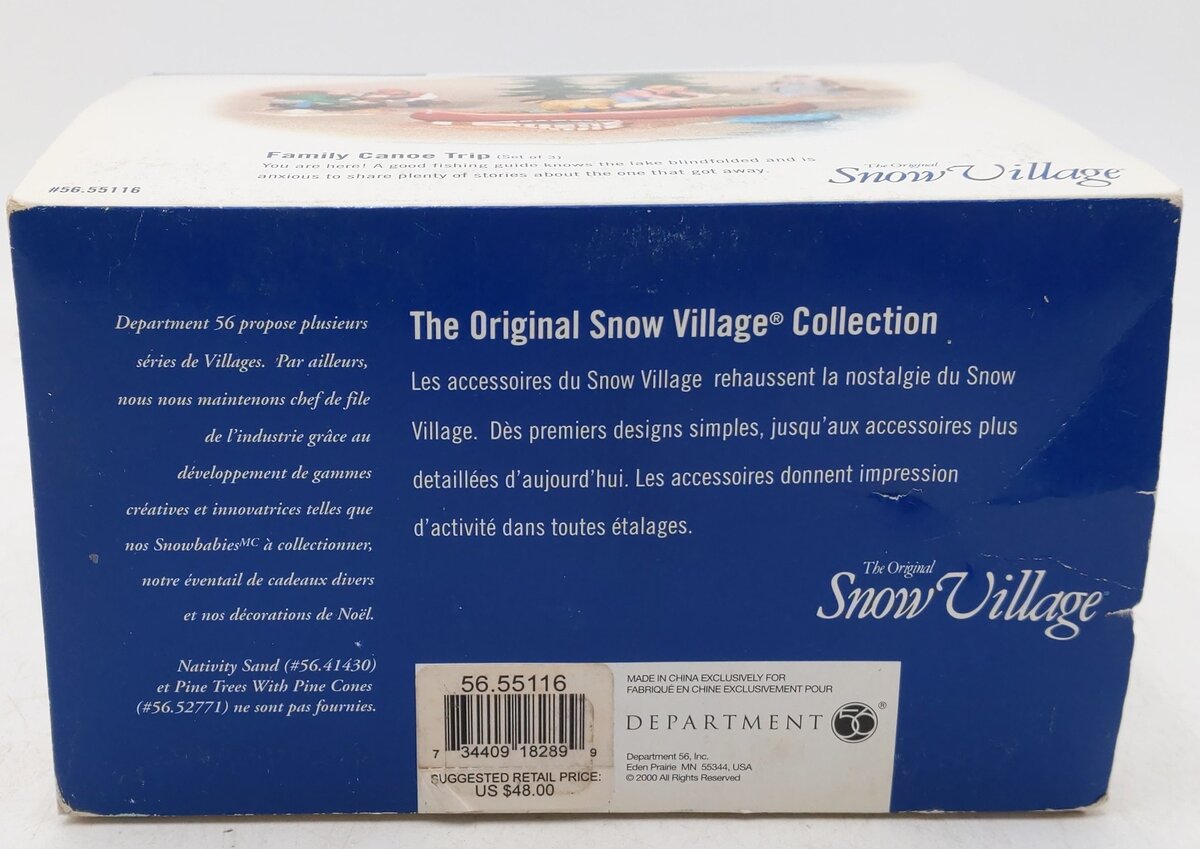 Department 56 56.55116 The Original Snow Village Family Canoe Trip NIB