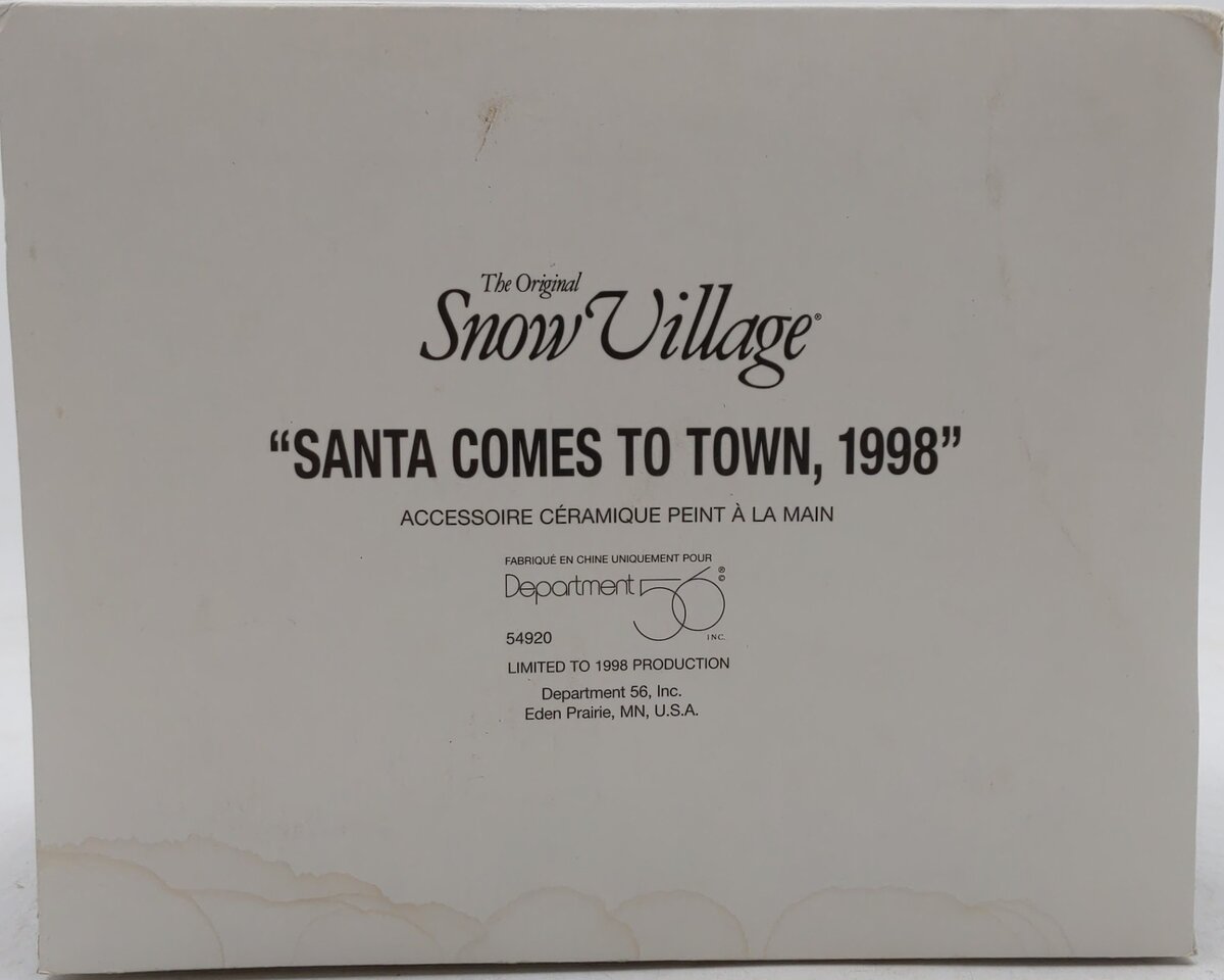 Dept 56 54920 Santa Comes To Town LN/Box