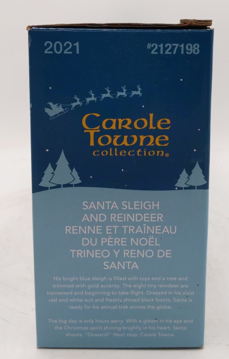 Lemax 2127198 Carole Town Collection "Santa Sleigh and Reindeer EX/Box
