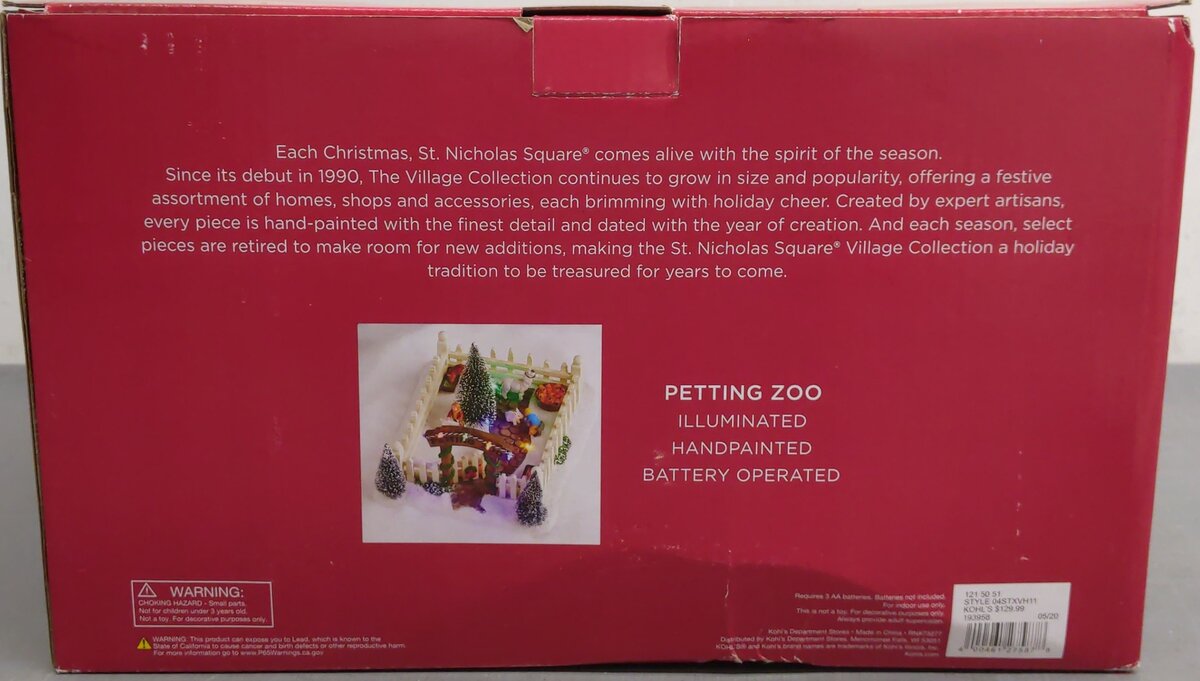 St. Nicholas Square Illuminated Petting Zoo VG/Box