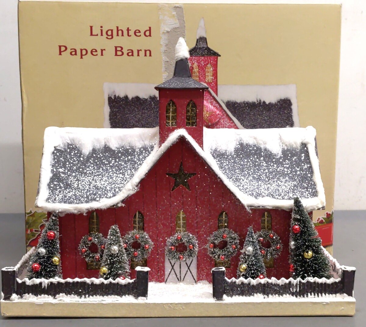 Cracker Barrel Lighted Paper Barn EX/Box