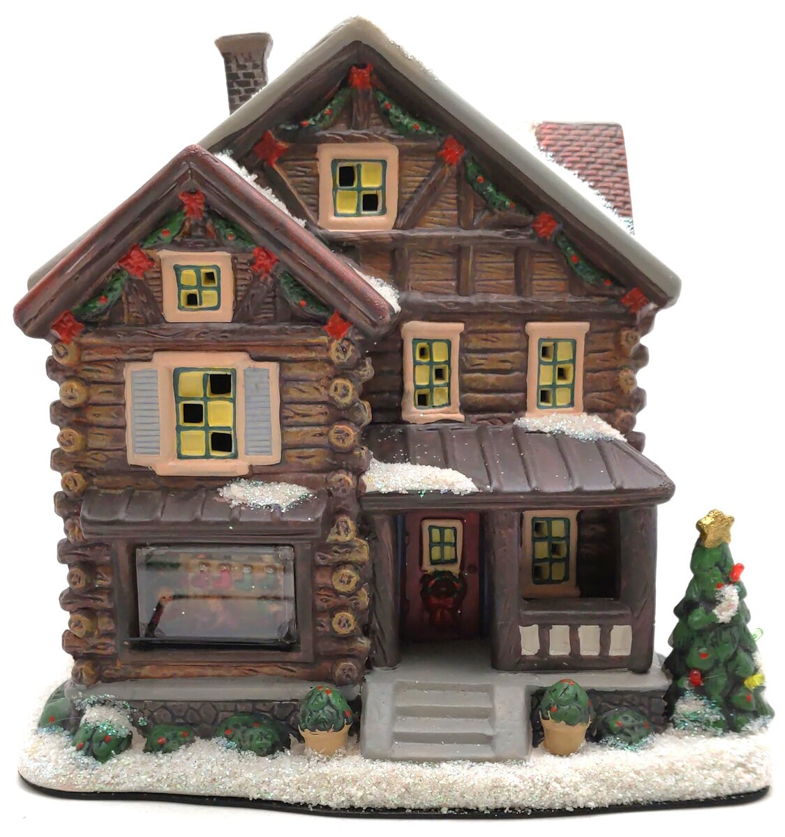 St. Nicholas Square Illuminated Log Cabin EX/Box