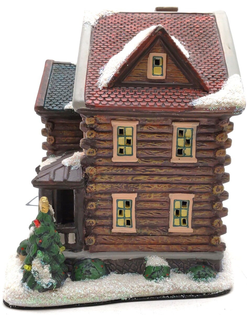 St. Nicholas Square Illuminated Log Cabin EX/Box