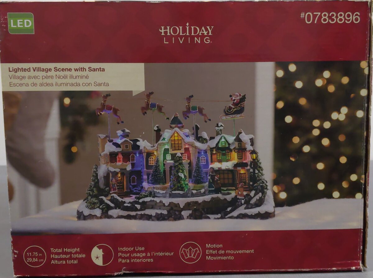 Holiday Living Lighted Village With Santa LN/Box
