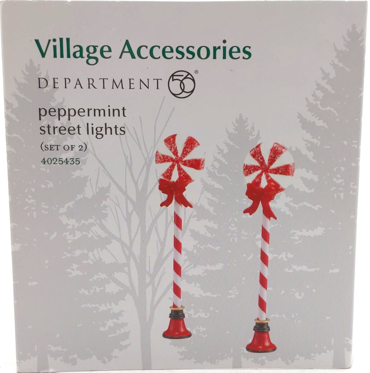 Dept 56 4025435 Peppermint Street Lights (Set of 2) LN/Box