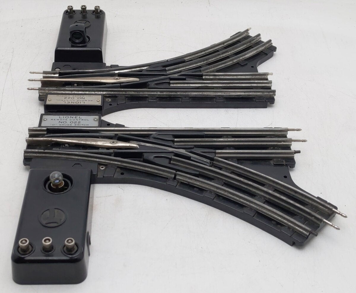 Lionel O22 Vintage O Left-Hand & Right-Hand Electric Remote Switches VG