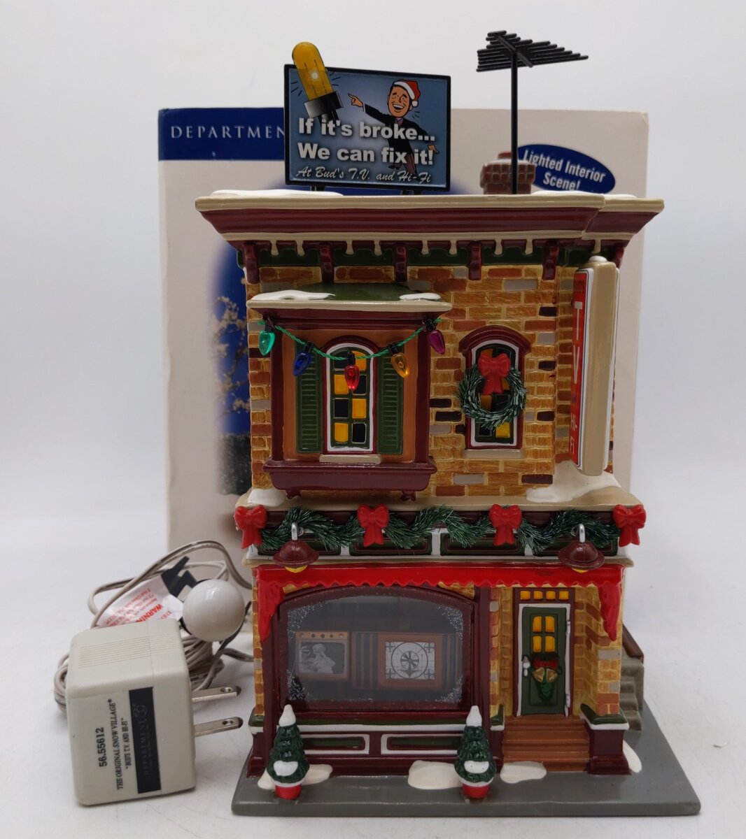 Dept 56 56.55612 Snow Village "Bud's T.V. & Hi-Fi" LN/Box