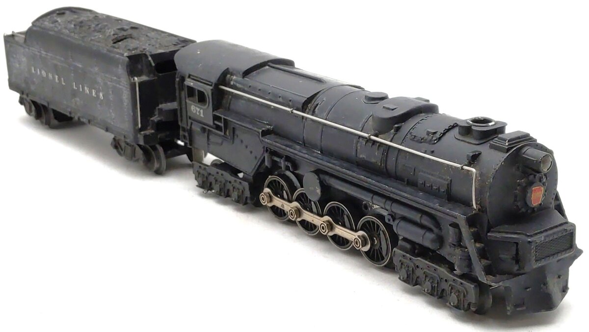 Lionel 671 Vintage O 6-8-6 Die-Cast Steam Turbine Locomotive w/671W Tender VG