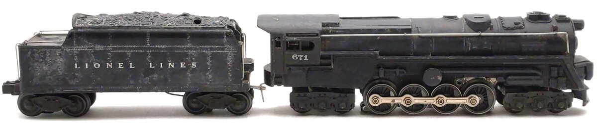 Lionel 671 Vintage O 6-8-6 Die-Cast Steam Turbine Locomotive w/671W Tender VG