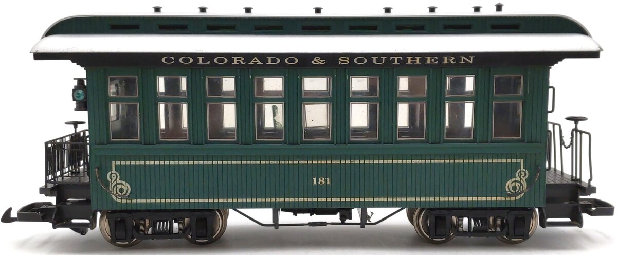 USA Trains 30500 G Scale C&S Overton Observation Car #181 (Metal Wheels) VG