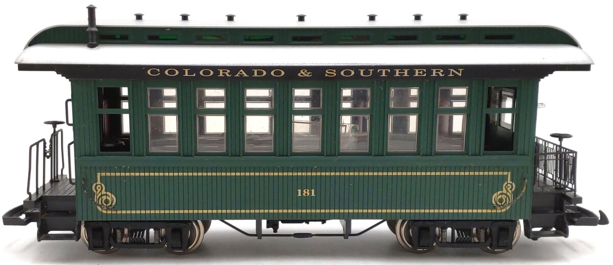 USA Trains 30500 G Scale C&S Overton Observation Car #181 (Metal Wheels) VG