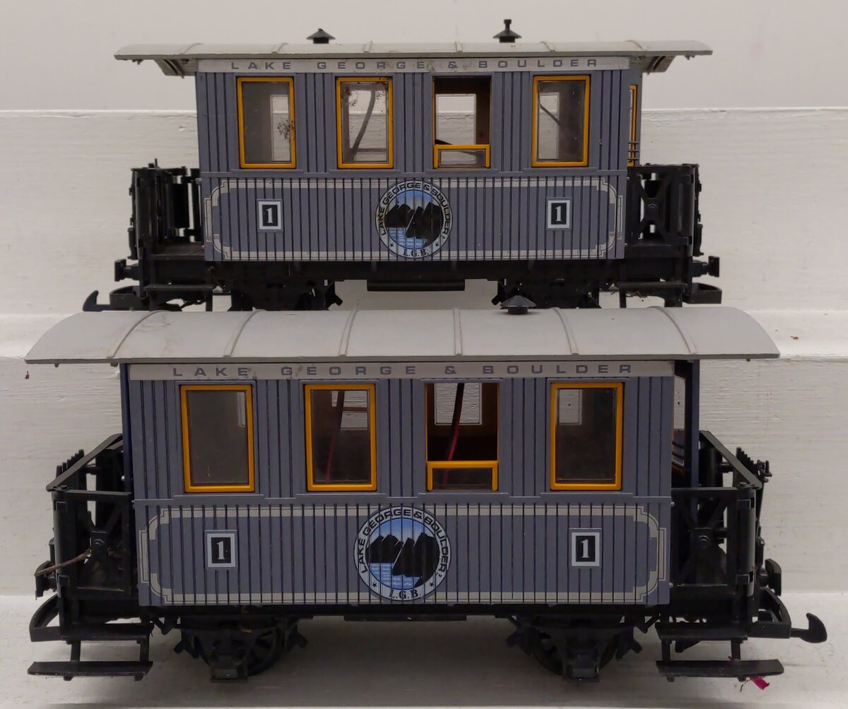 LGB 22301 G Scale Lake George & Boulder Steam Train Set- Passenger Cars Only VG