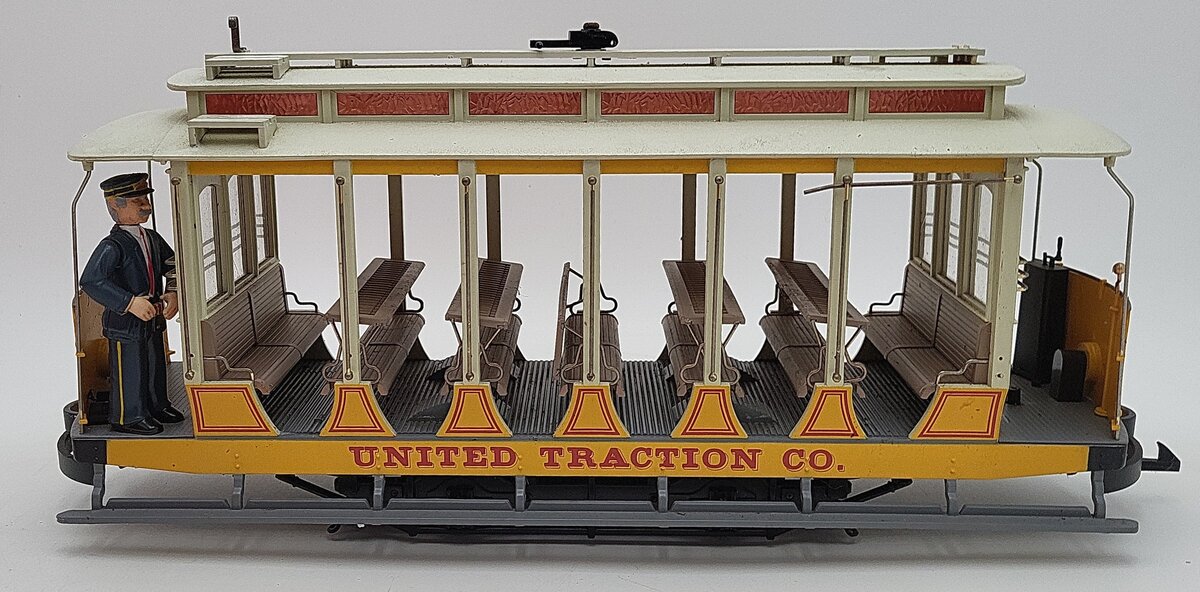 Bachmann 93938 G Scale United Traction Co Motorized Open Street Car VG/Box